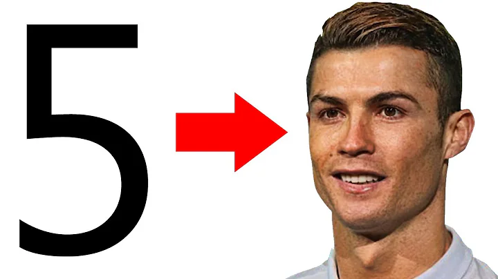 Turn number 5 into Cristiano Ronaldo CR7 drawing easy - how to draw ronaldo drawing easy method