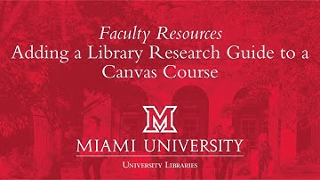 Adding a Research Guide to a Canvas Course