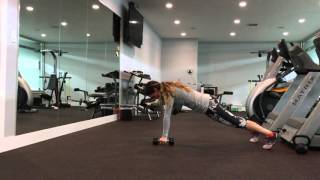Dumbbell Plank Row to Kickback