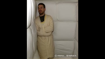 Thumbnail of Young man wearing a straitjacket in a padded cell #straitjacket