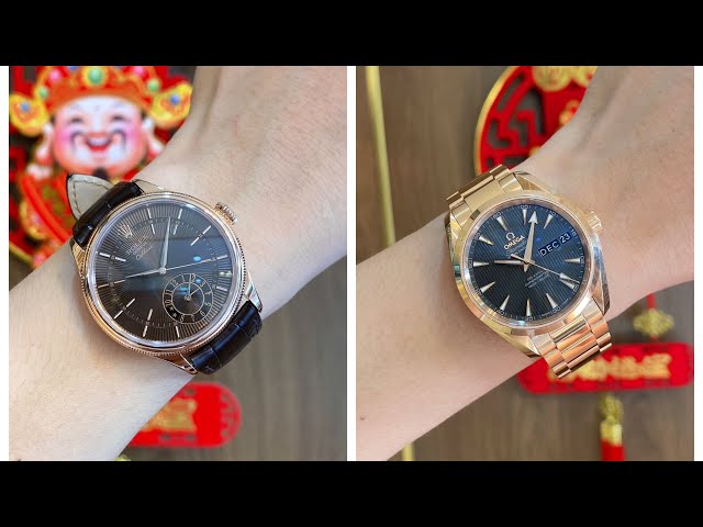 [ Hàng Đẹp Khó Chọn ] Đồng hồ Rolex Cellini Dual Time Nâu và Đồng hồ Omega Vàng Khối