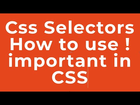 How to use !important in CSS