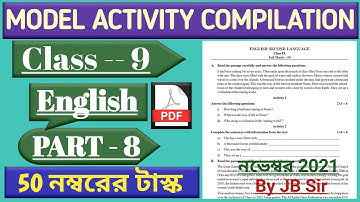 Model Activity Task Class 9 English Part 8 | 50 Marks Activity Task | Model Activity Compilation