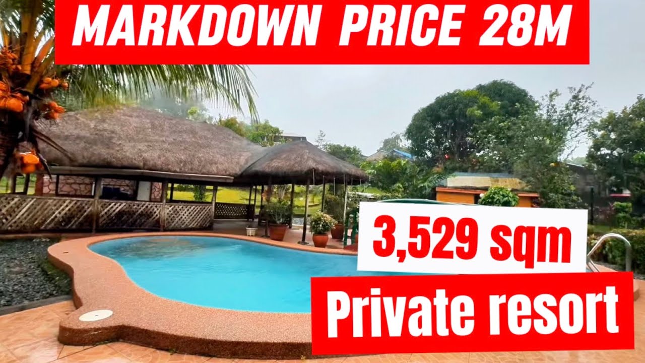 V964-25 Private farm resort 3,529 sqm main house, kubo, view deck, swimming pool and fruit trees 