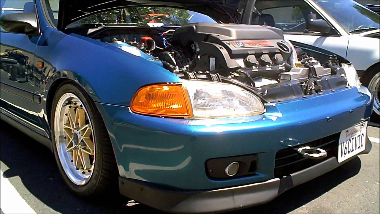 1992-1995 EG Honda Civic coupe with J32 V6 Swap and Skunk 2 Intake