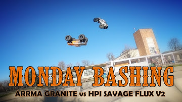 2040 RC - Monday bashing: HPI Racing SAVAGE X Flux v2 6s vs Arrma GRANITE 3s @ Polaresco skatepark