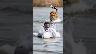 Terrifying Moment Of A Leopard Attacking A Man In The River, Caught On Camera