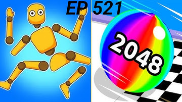  kick & break the Ragdoll game VS Ball Run 2048 Gameplay ⚽🏀🔥💥 iOS Walkthrough Android Max Level 520🌀