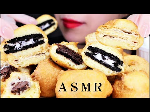 【咀嚼音/ASMR】揚げお菓子パーティを開催するの巻。揚げオレオ/リッツ/パイの実/fried oreo/튀김 오레오/プチ大食い/EatingSounds/ Mukbang