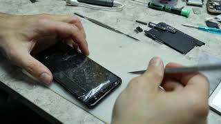 Ремонт Samsung A8 2018 (A530F). Сплошной клей. Замена стекла.
