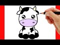 How to draw a cow kawaii easy