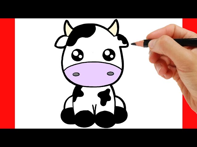 HOW TO DRAW A COW KAWAII EASY class=