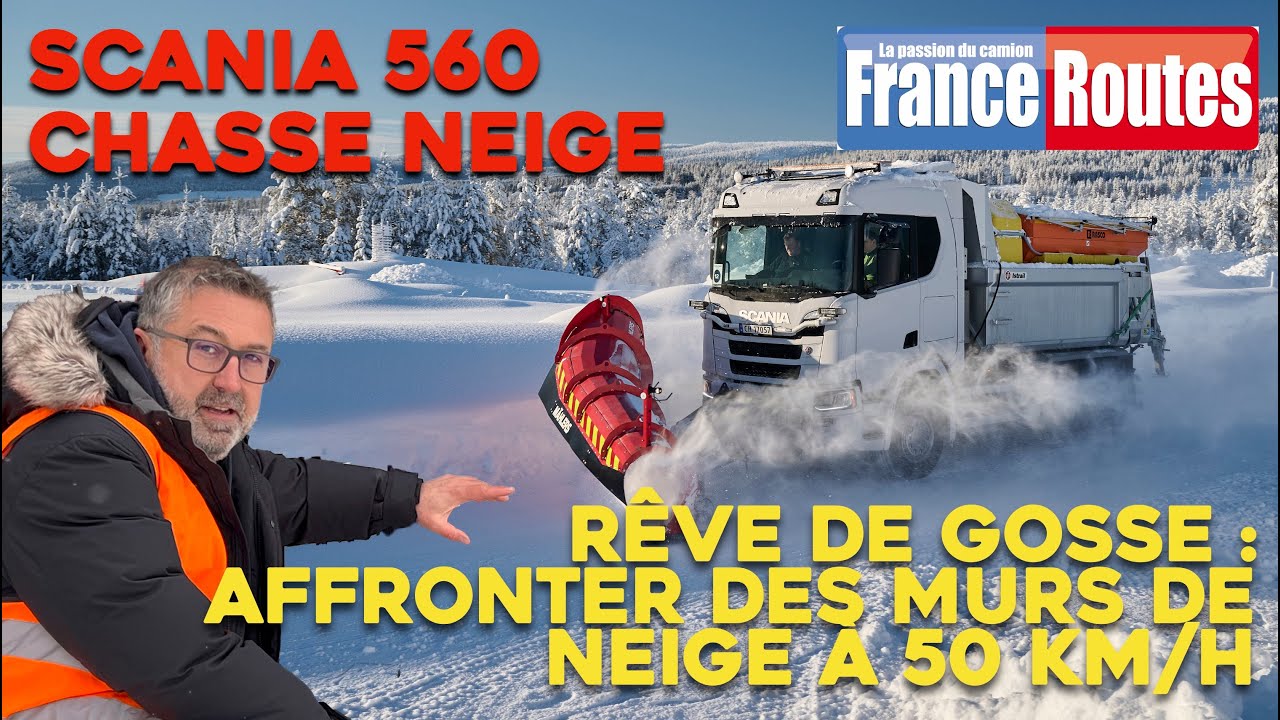 Vidéo : essai d'un camion chasse-neige aux Scania winter days - FranceRoutes