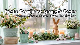 Rustic Farmhouse Spring & Easter Decor Ideas | Vintage Mint & Green Home Inspiration