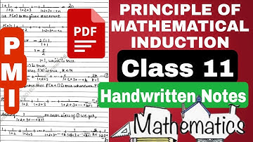 PMI Handwritten Notes Pdf|Principle of Mathematical Induction | class 11 Mathematics Notes by saalik