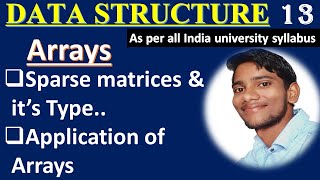 DSUC 13 || Sparse Matrices || Application Of Arrays || Row Major Order || Column Major Order ||