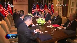 kim jong un dan trump bercengkerama pasca pertemuan