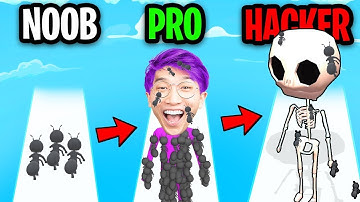 NOOB vs PRO vs HACKER In ANTS RUNNER! (ALL LEVELS!)