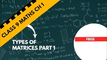 Types Of Matrices Part 1 | Class 9 Maths Ch 1 |FBISE | Minahil Habib