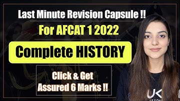 HISTORY for AFCAT 1 2022 Last Minute Revision Capsule || AFCAT GK || With Vaishalli