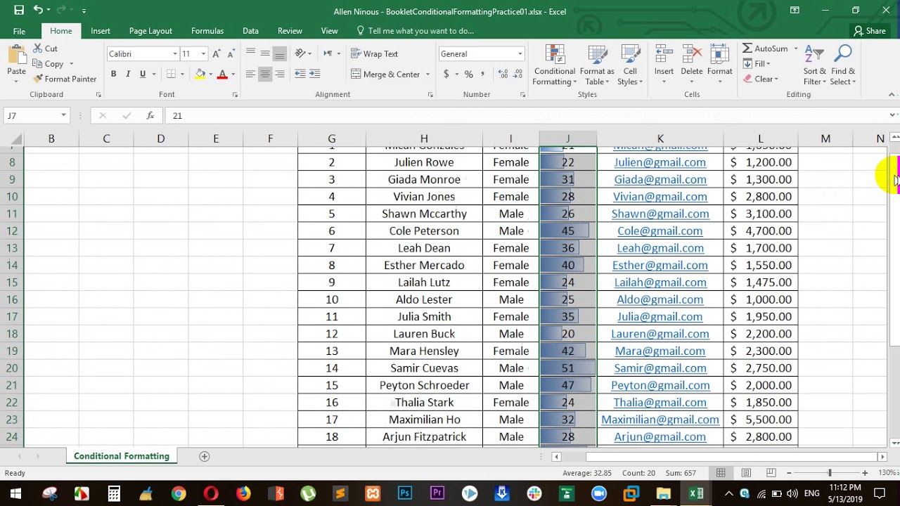 #Ms excel Conditional formatting - YouTube