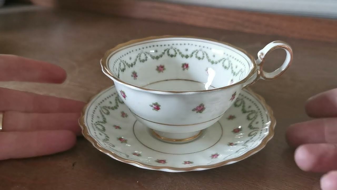 Antique George Jones & Sons Cresent Floral China 16820 Teacup