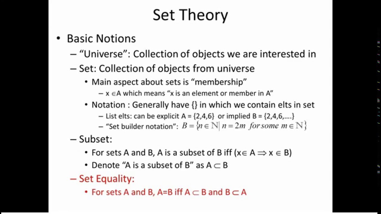 Probability Theory 2 Set Theory - YouTube