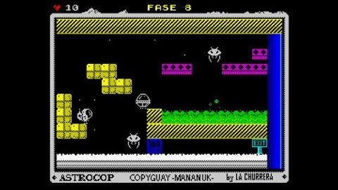 Astro Cop (2020) Walkthrough + Review, ZX Spectrum