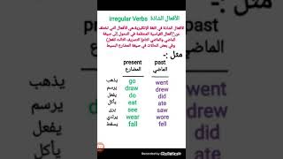 مامعنى الأفعال الشاذة.تعريفها وأمثلة عليها.Shorts