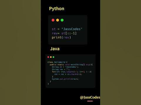 Python vs Java - Reversing a String | #coding #python #java # ...