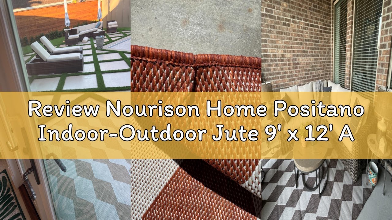 Review Nourison Home Positano Indoor-Outdoor Jute 9' x 12' Area Rug, Easy Cleaning, Non Shedding, Be