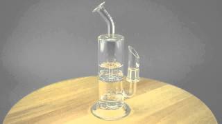 GRAV LABS - Mini Double Percolator Dab Rig W/ 14mm Dome & Quartz Nail