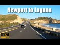 Pacific Coast Highway (PCH) - Newport Beach to Laguna Beach - 4K Driving Tour
