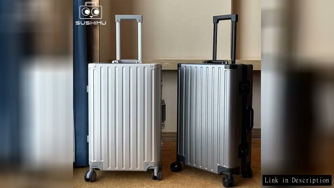 All-aluminum-magnesium alloy suitcase: women's 24-inch aluminum-framed swivel trolley case, men's 20