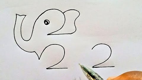 How to draw an Elephant from number 222 | Step by step Elephant drawing for beginners 🐘 
