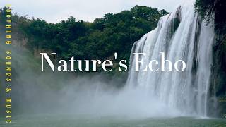Nature's Echo 1 Hour Relaxing Waterfall Sounds & Cinematic Music for Sleep, Study, Focus