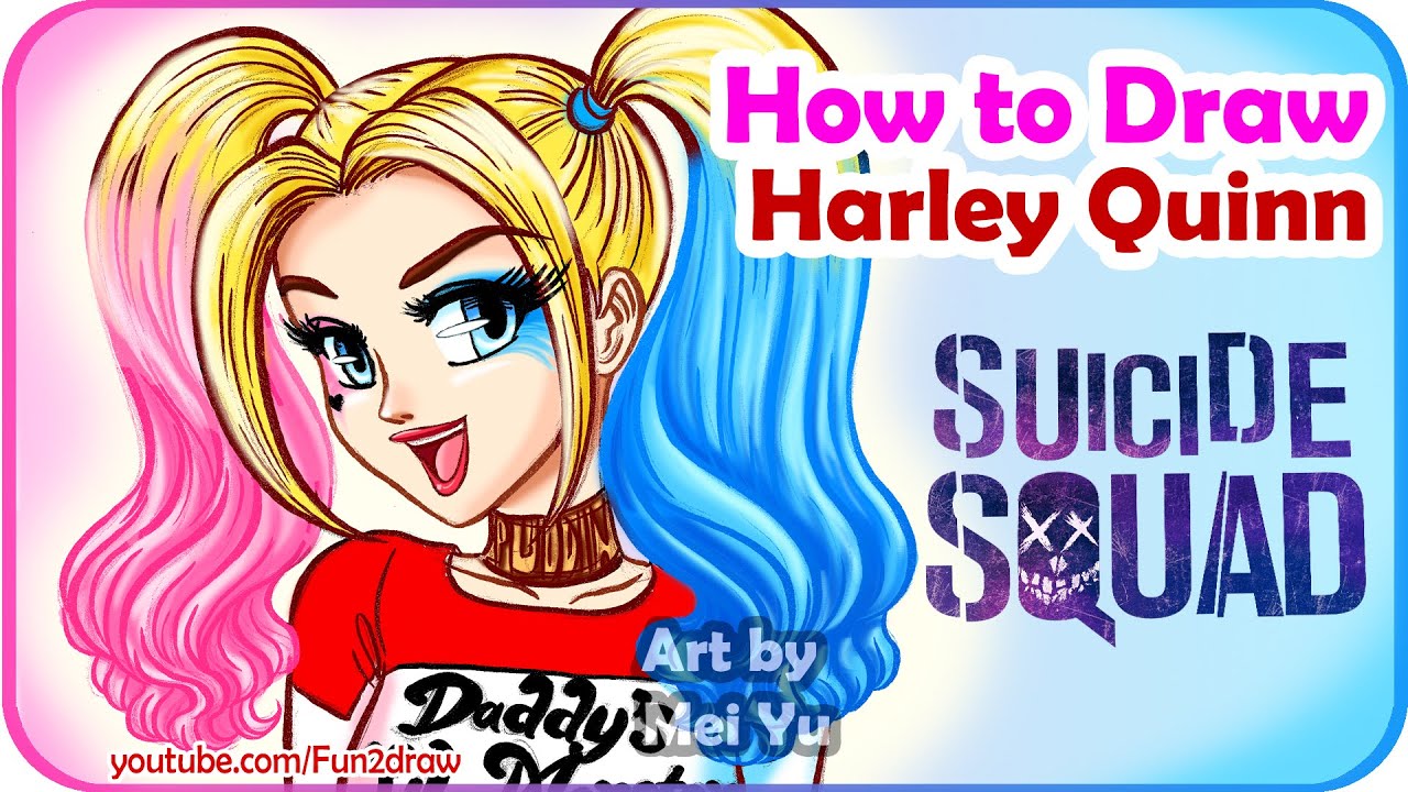 How to Draw Anime, Manga Harley Quinn | Mei Yu - YouTube