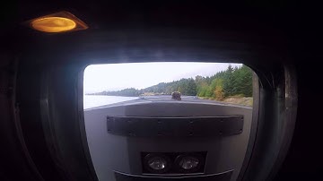 Amtrak Empire Builder Observation Car along the  Columbia River