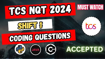 26th April Shift 1- Coding Questions & Solutions | TCS NQT 2024 | #python #cpp #java