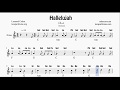 Hallelujah partitura con notas de flauta violn oboe