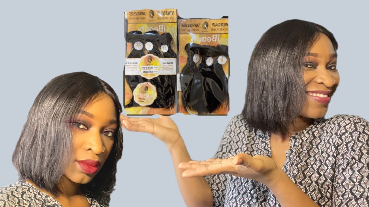 How to do a Bob wig with low budget hair bundles . YouTube