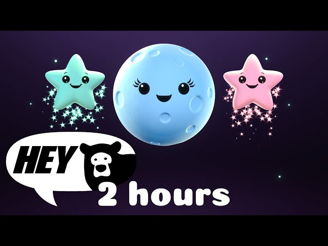 Hey Bear Bedtime - Mindful Moon and Sleepy Stars - 2 hours - Bedtime Video class=