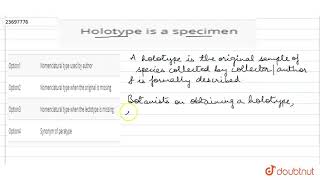 Holotype is a specimen
