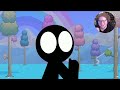 Icewolfgem Reacts: Stickmen vs Queen Slime