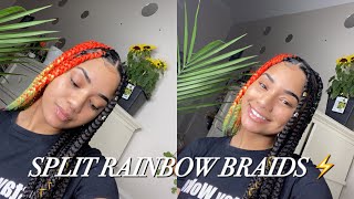 Split Color Braids Trying Out Viral Trends Youtube