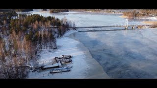Säynätsalo, Finland In Winter Drone Video