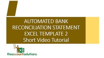 Automated Bank Reconciliation Excel Template (Help Video)
