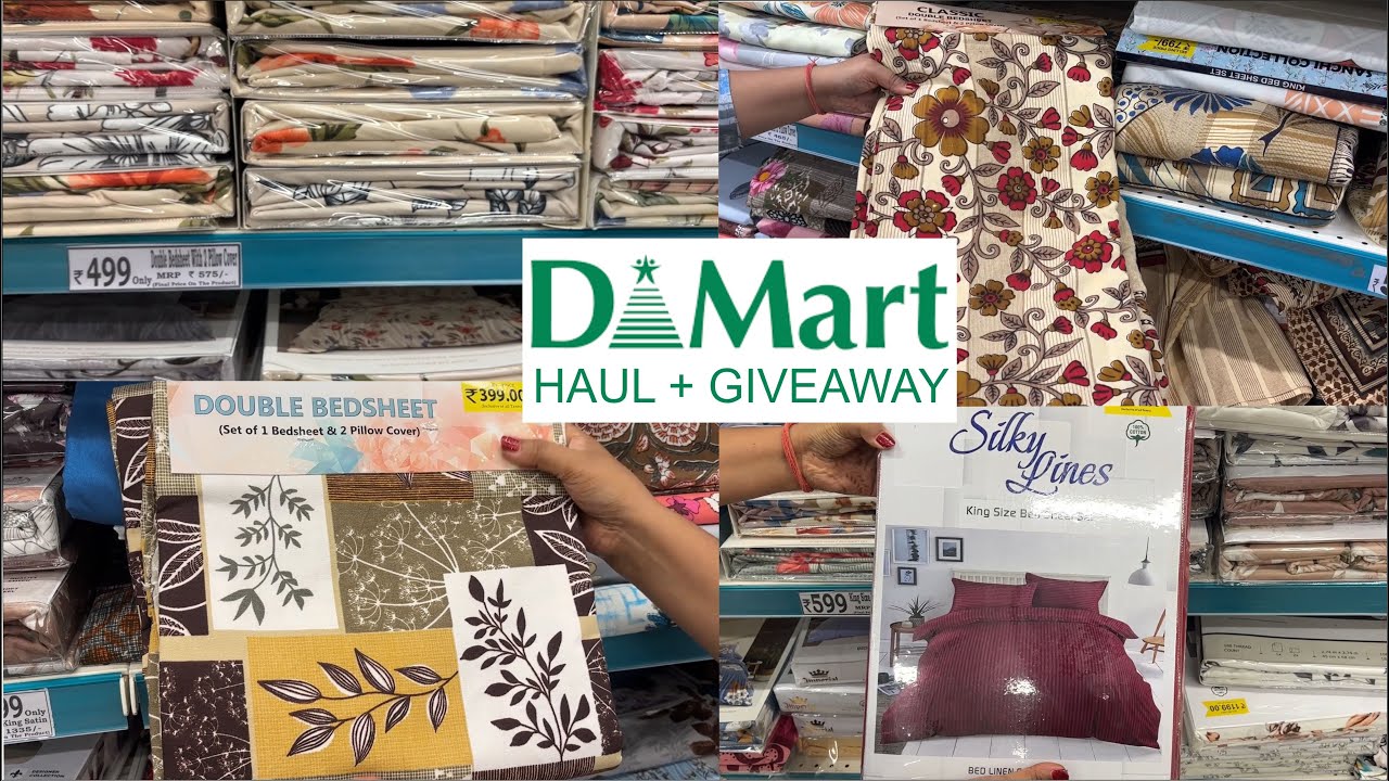 Dmart Bedsheet Haul+Giveaway I DMart में सस्ते और सुंदर Bedsheets और Pillow Covers Starting ₹49!