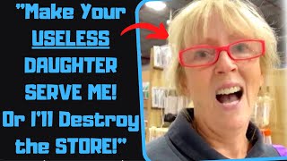r/IDontWorkHereLady - Mega Karen DEMANDS Manager's Daughter SERVE HER.