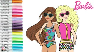 Barbie and Friends Coloring Book Page Barbie and Teresa Summer Time Fun